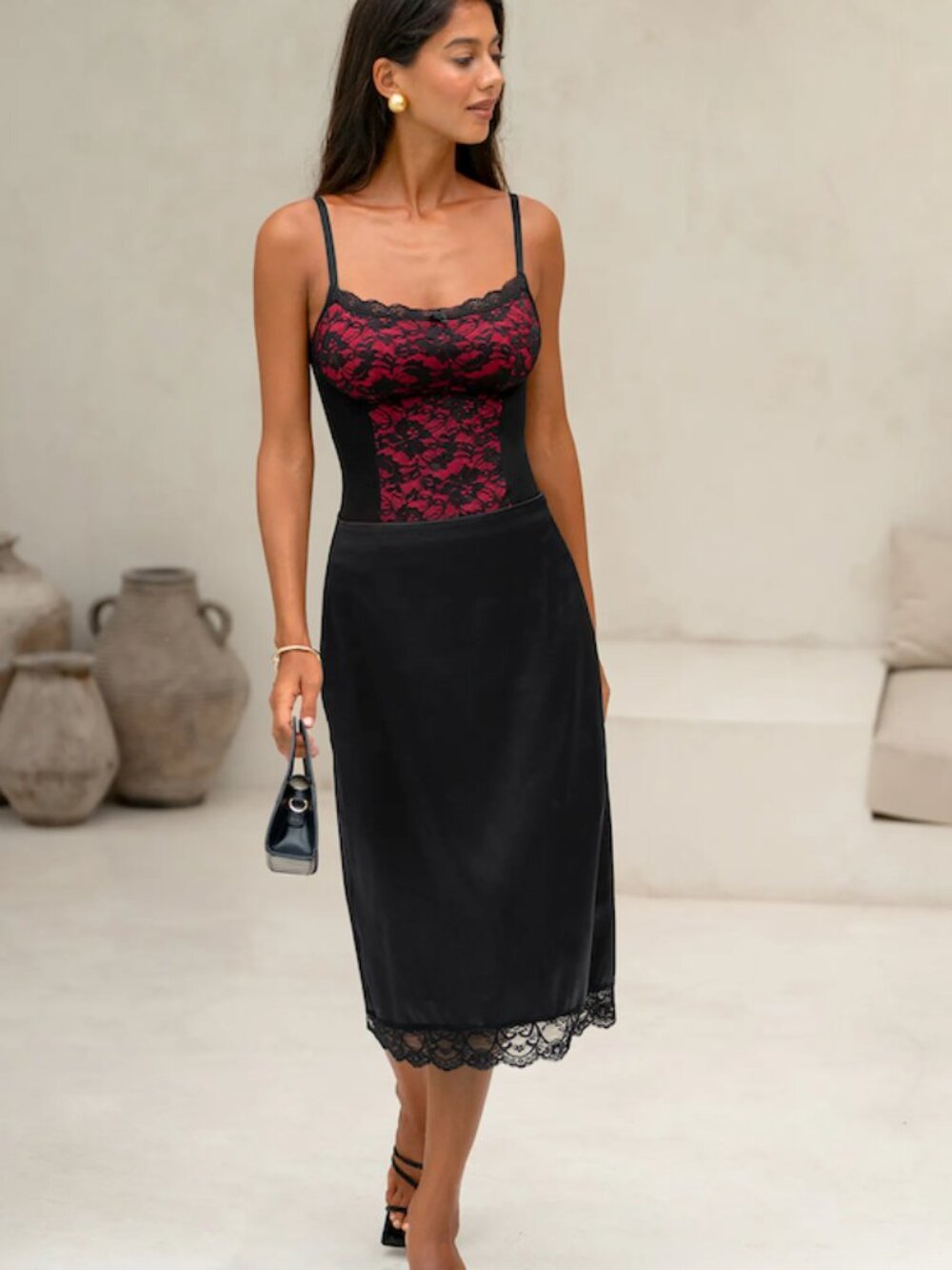 Cupshe Deep Rose Lace Shapewear Bodysuit Size Medium NWT - Picture 4 of 7